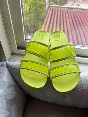 Reef Neon Lime Triple-Strap Slide Sandals
